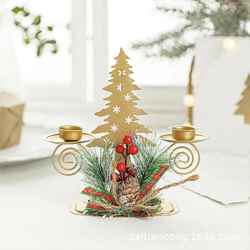 Bougeoir de Noël Doré