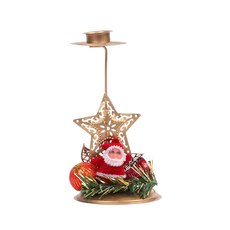 Bougeoir de Noël Doré