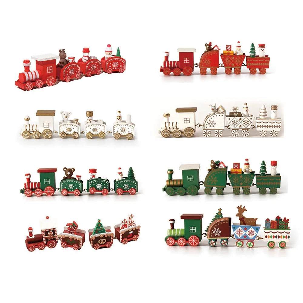 Train de Noël en Bois