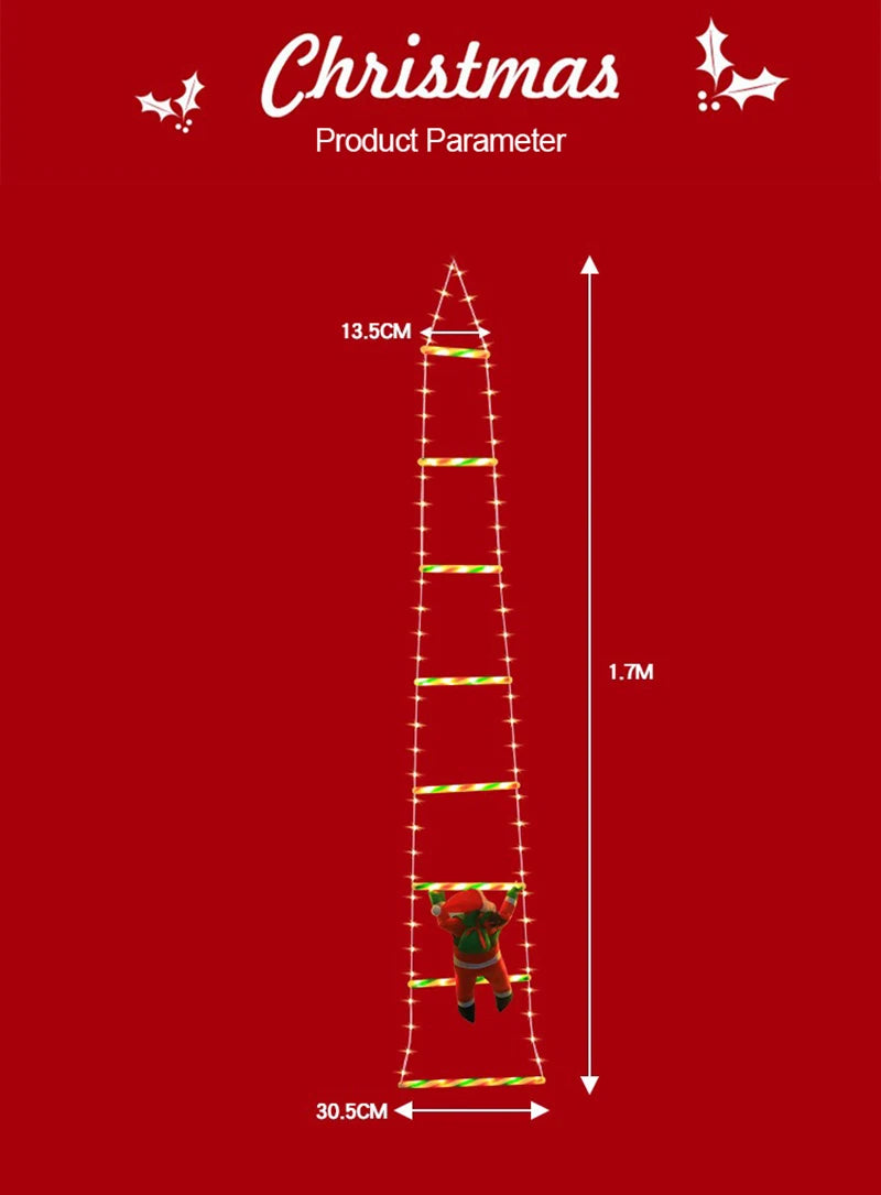 Guirlande LED Père Noël Grimpant